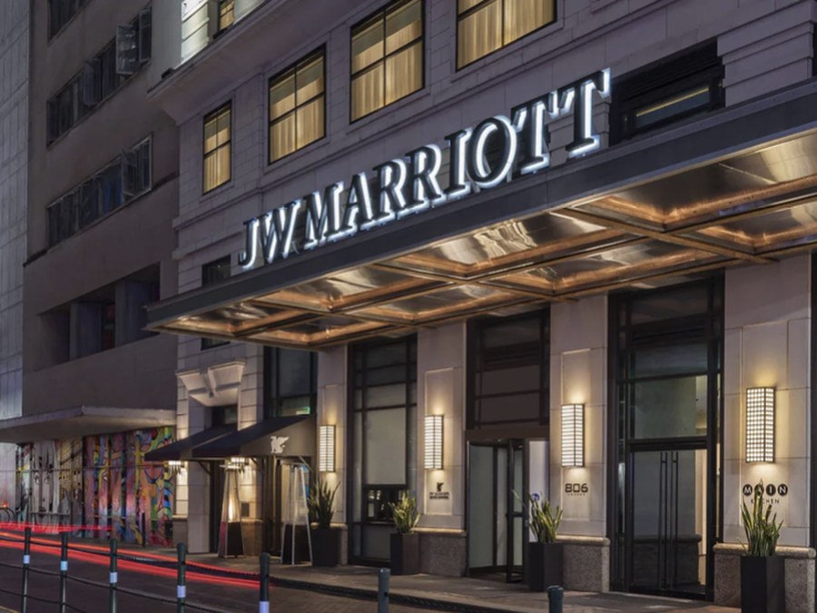 The JW Marriott Houston entrance